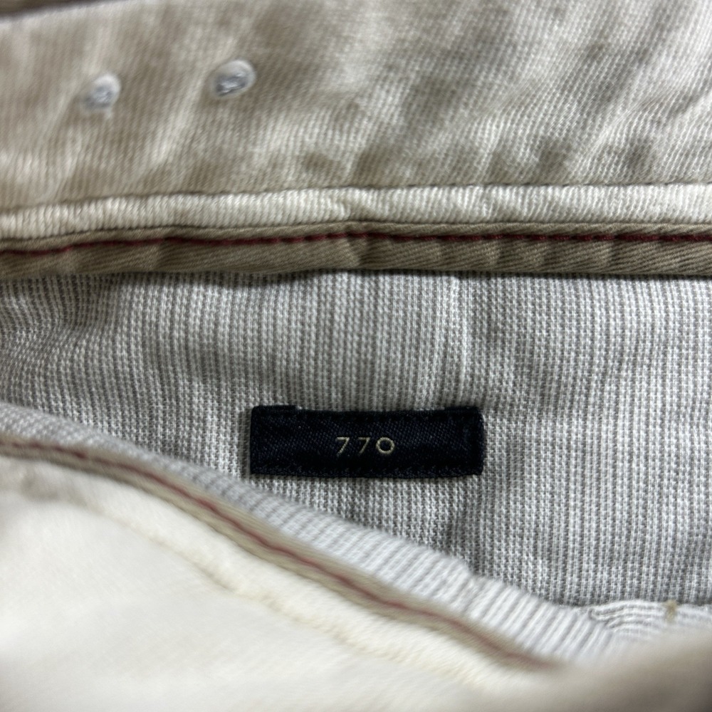 J.Crew 770 Straight Chinos Mens 33x32 Khaki Tan Broken In Cotton Pants - Picture 4 of 10